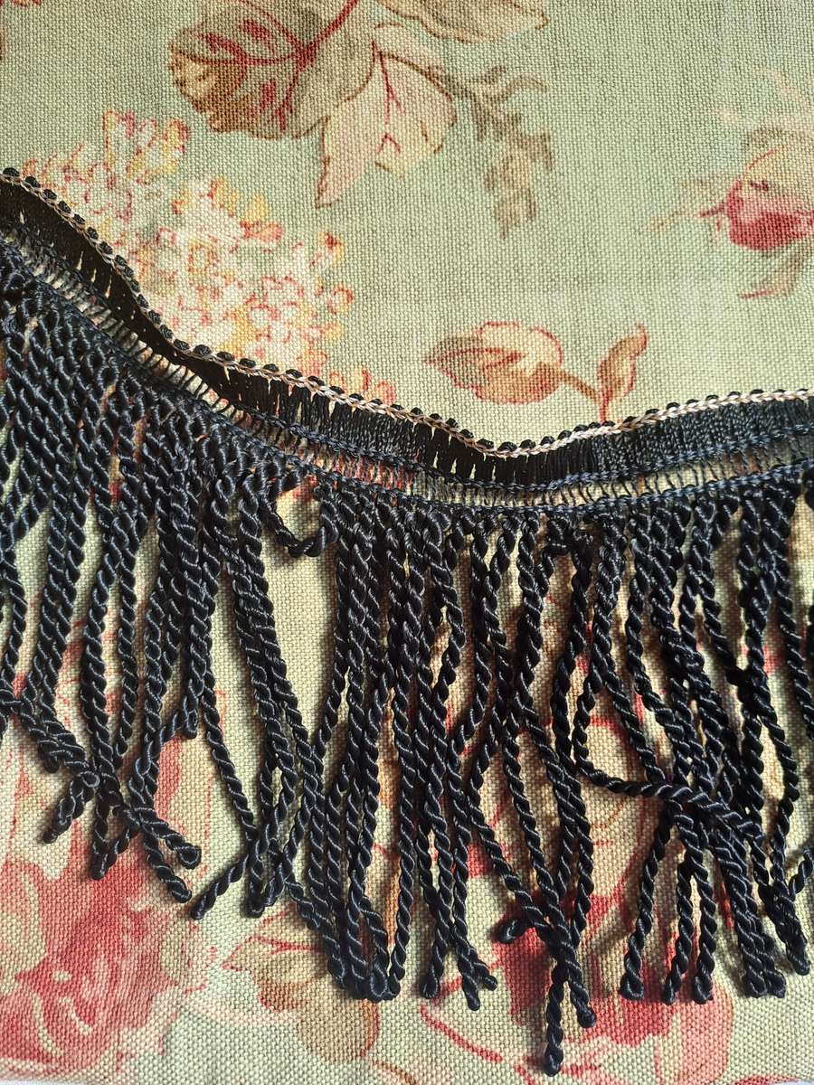 Black fringe 11cm wide - price is per metre - as new