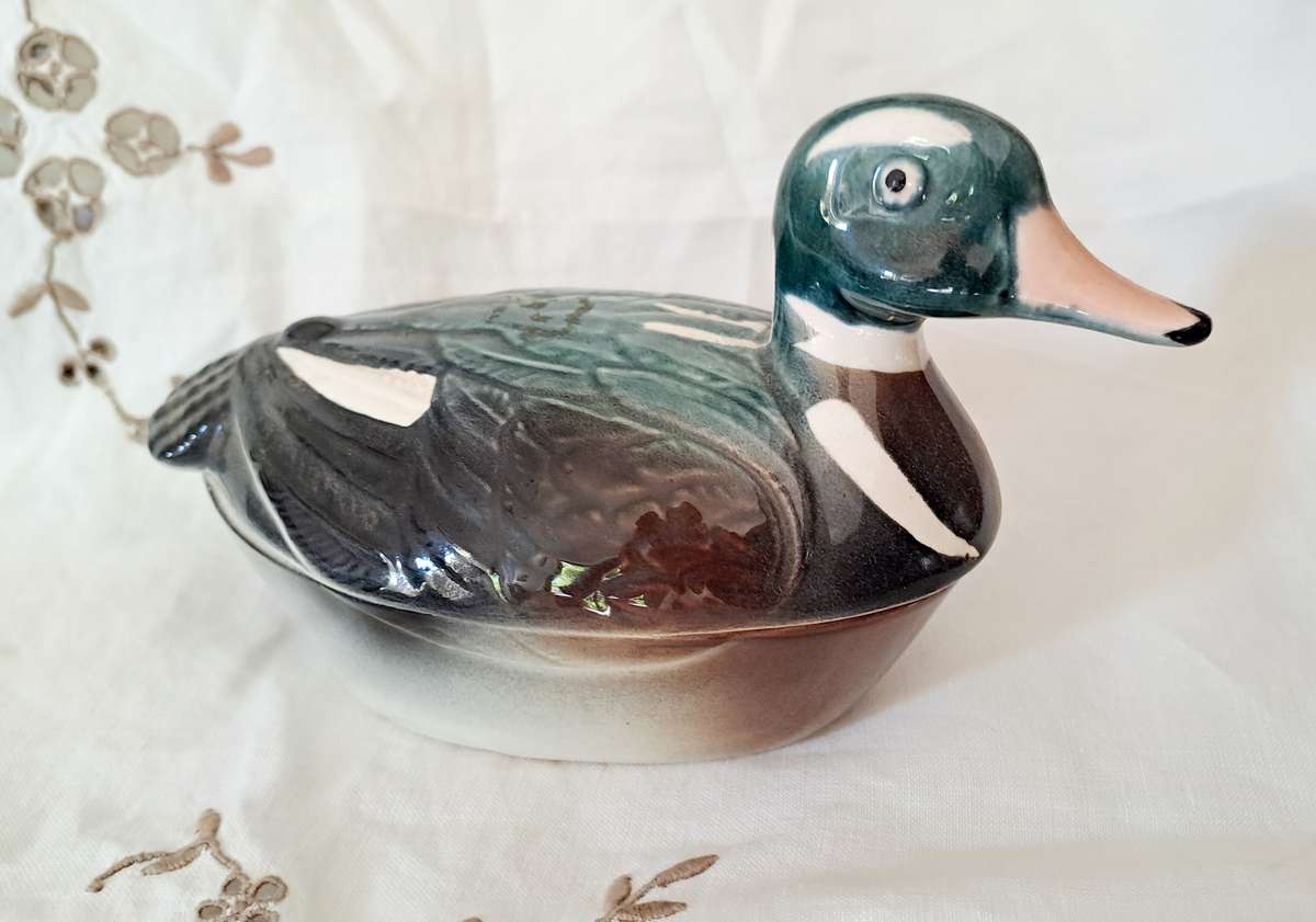 Ceramic duck trinket dish - made in France