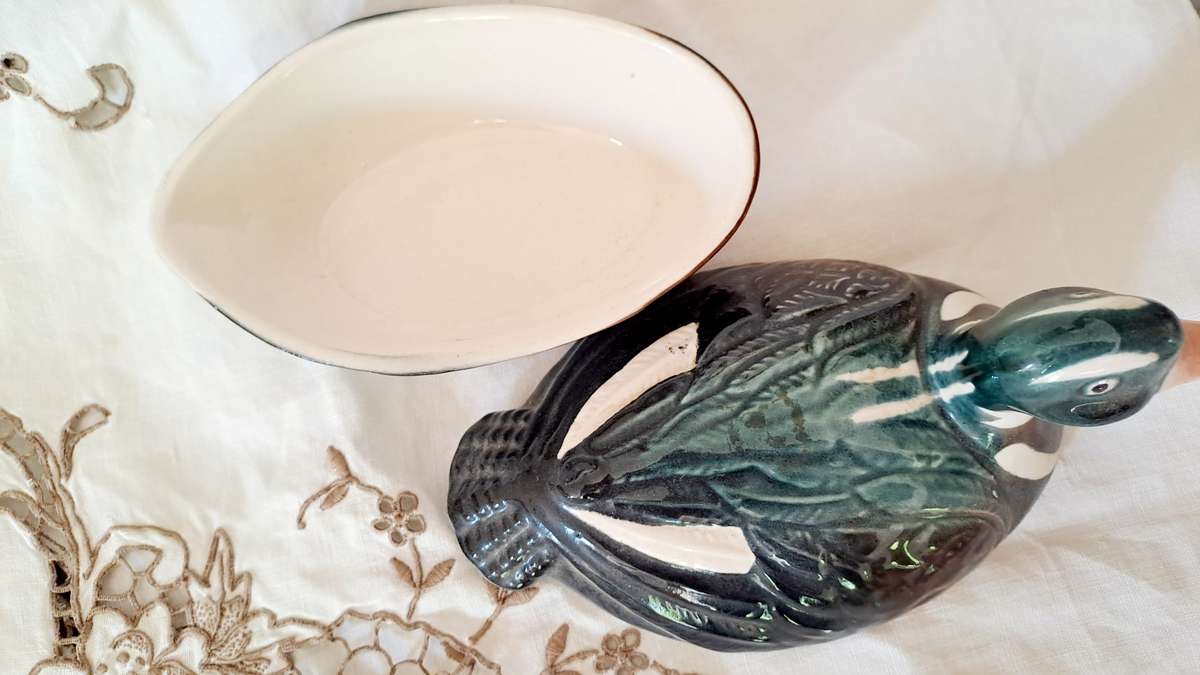 Ceramic duck trinket dish - made in France
