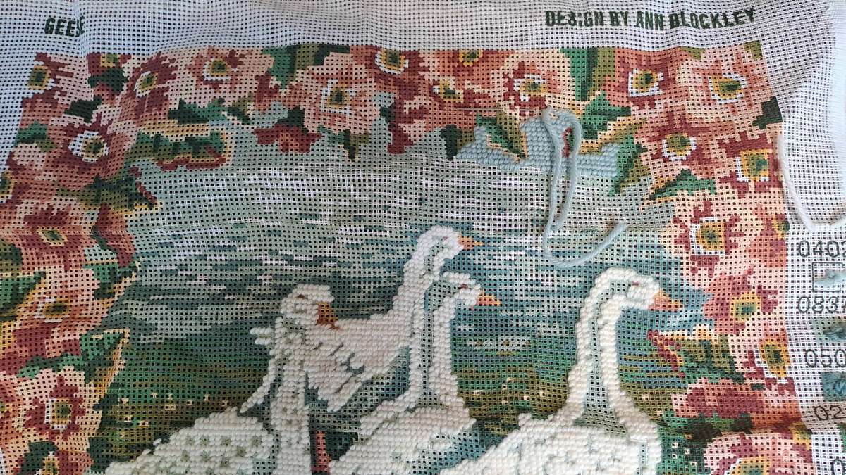 Tapestry kit - Ehrman - partially completed- 37 x37 cm