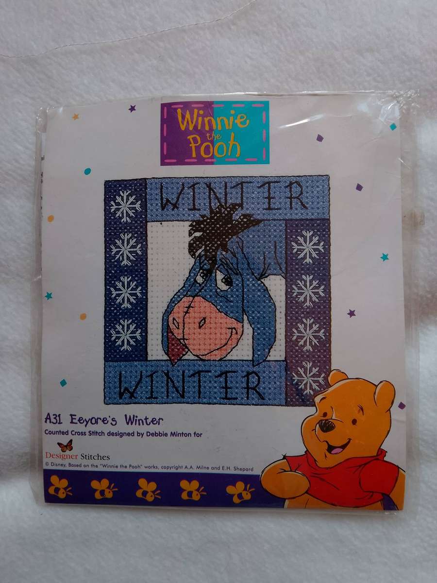 Cross stitch kit - Eeyore- Winter- unopened 11.2 x 11.2 cm