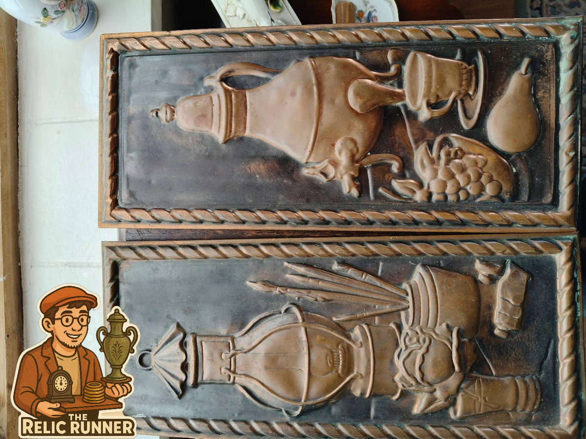 Pair of Vintage Repoussé Copper Wall Plaques