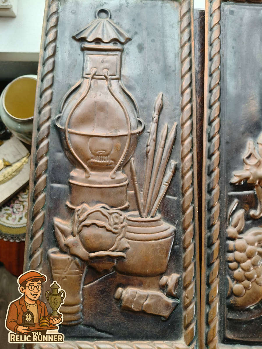 Pair of Vintage Repoussé Copper Wall Plaques