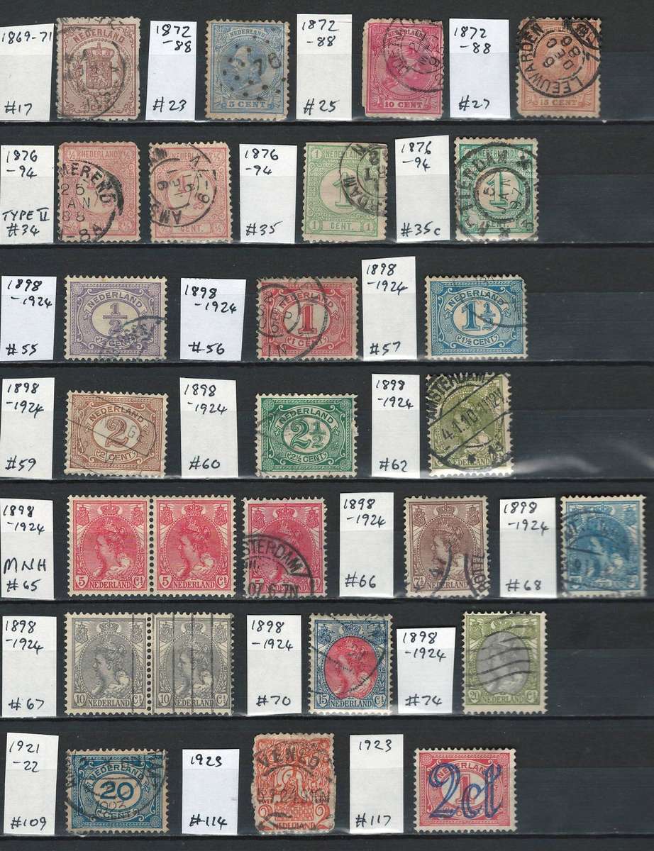 Netherlands 1869  1923 (see scan for Scott #)