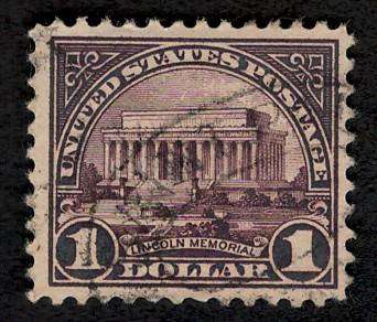 USA 1922/25  P11 Scott #571 $1 Violet Brown