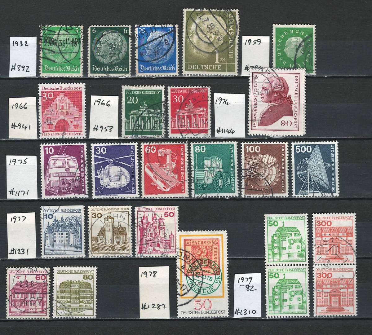 Germany 1932  1979 Scott #391 to #1315 (25 stamps)