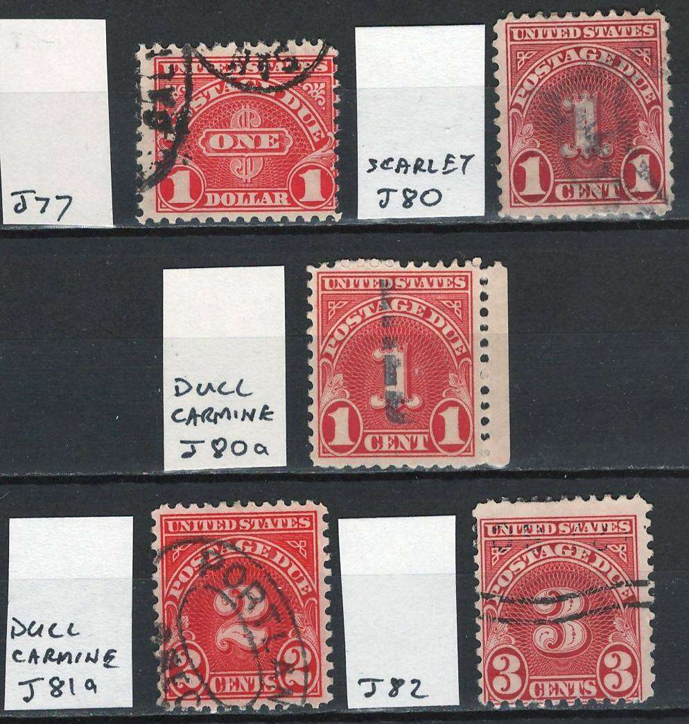 USA 1930-1931 Post Due (Scott #J77, J80, J80a, J81a, J82)