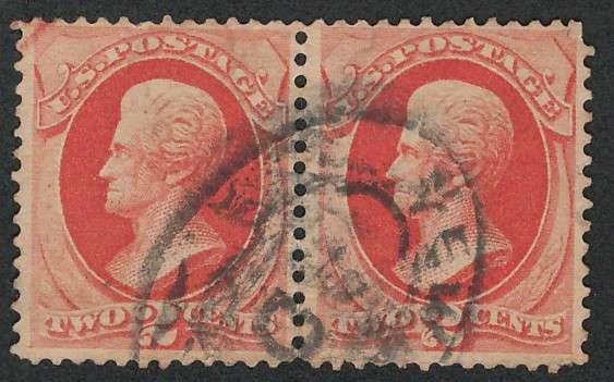 USA-Scott #178-1875-2c- (Pair) -Vermilion used. Price R25 (cv Pair R550)