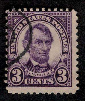 USA Scott 1926/34 (P11x10½) #635 3c Violet