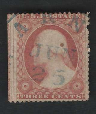 USA Scott #26 1857/61 3c Type III  used. Price R24 (cv R167)