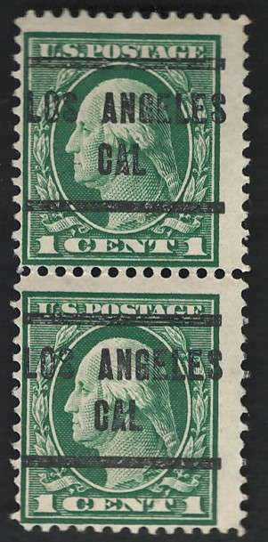 USA-Scott 1912/14  #405 1c Green  Pair used. Price R7 (cv R10)
