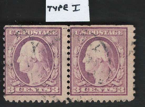 USA-Scott 1917/19  (P11) #501 3c Redish Violet (Type I) - Pair. Price R11