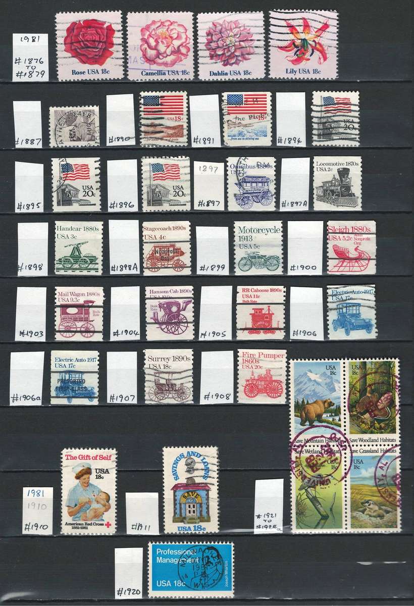 USA General Issues 1981 (Scott #1876 - #1920) (30 stamps)