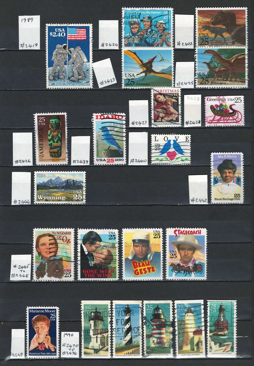 USA General Issues 1989-90 (Scott #2419 - #2474) (22 stamps)