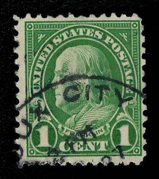 USA Scott 1926/34 (P11x10½) #632 1c Green