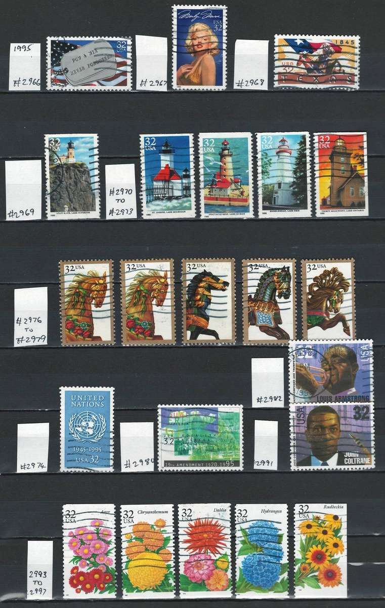 USA General Issues 1995 (Scott #2966 - #2997) (22 stamps)