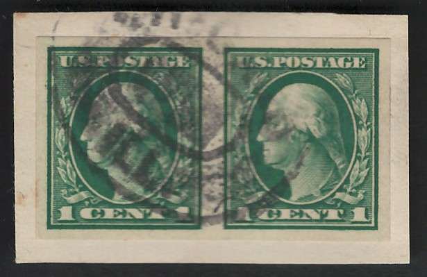 USA-Scott 1916/17  Imperf #481 1c Green (Pair IMPERF between) . Price R19 (cv R53)