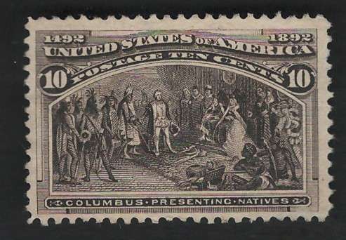USA Scott Columbian Expo 1893 #237 10c Black Brown (Unused). Price R175 (cv R1,850)