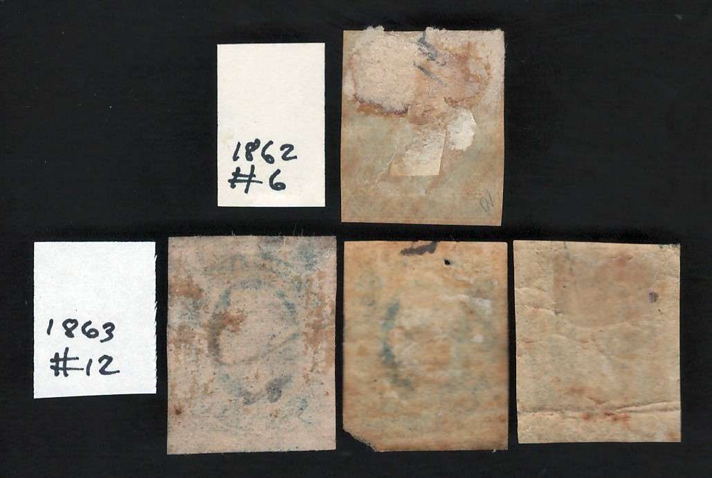 USA Scott Confederate States General Issues #6 & #12 1862/63  Used. Price R75 (cv R1,906)