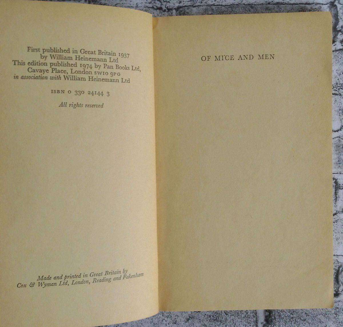 Of Mice and Men by John Steinbeck