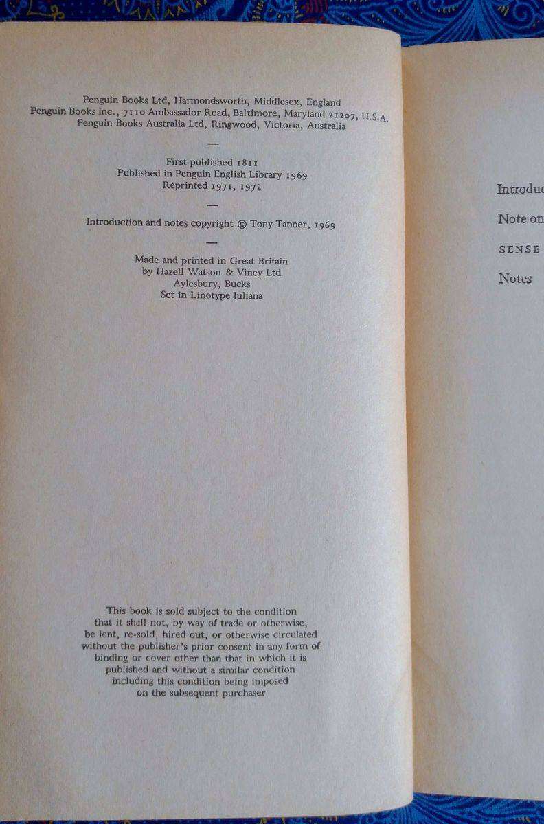 Sense and Sensibility by Jane Austen