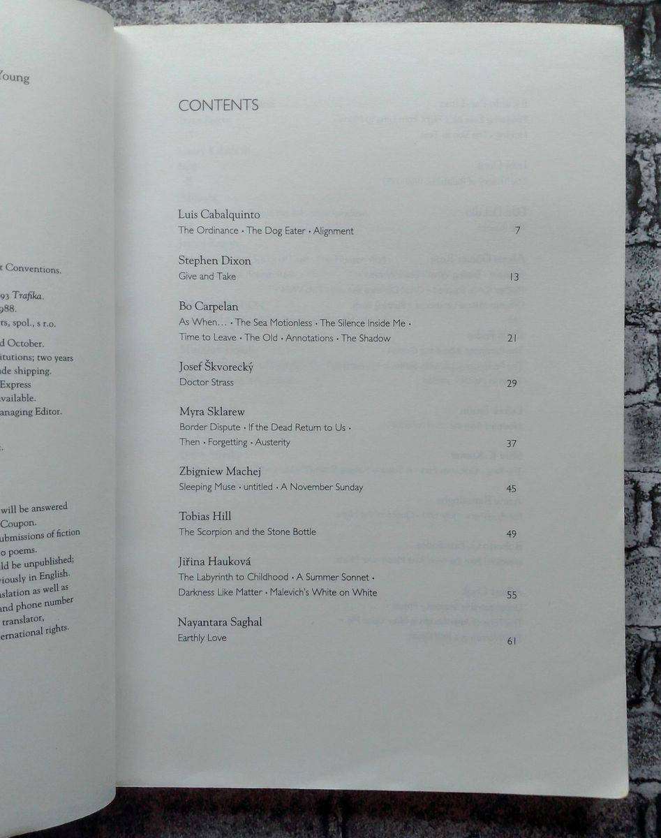 Trafika - An International Literary Review #1 Autumn 1993