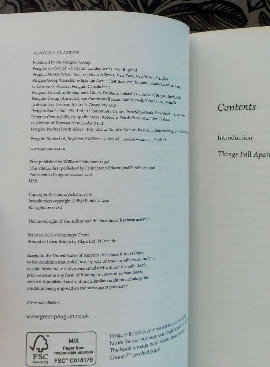 Things Fall Apart by Chinua Achebe