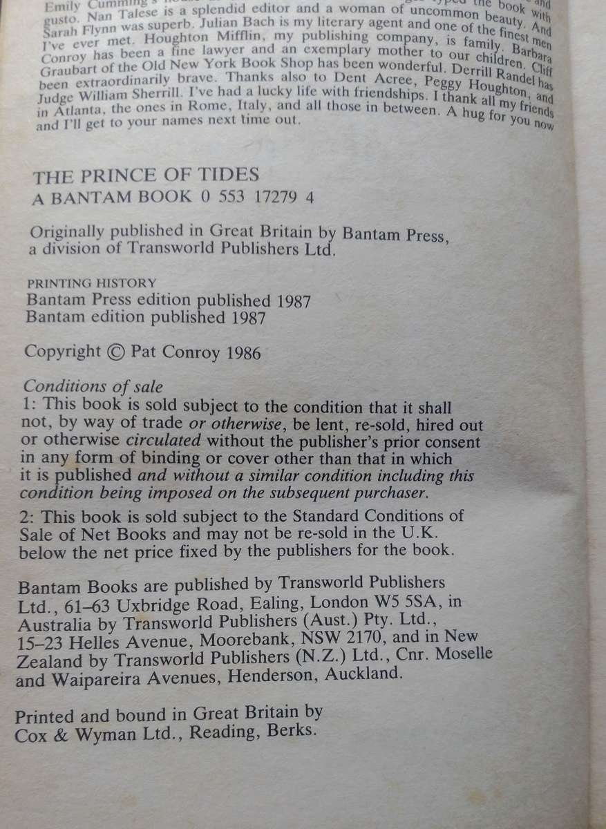 The Prince of Tides by Pat Conroy