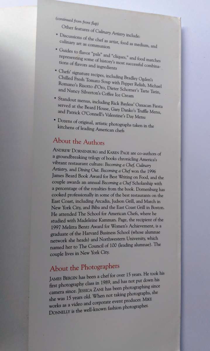 Culinary Artistry by Andrew Dornenburg and Karen Page