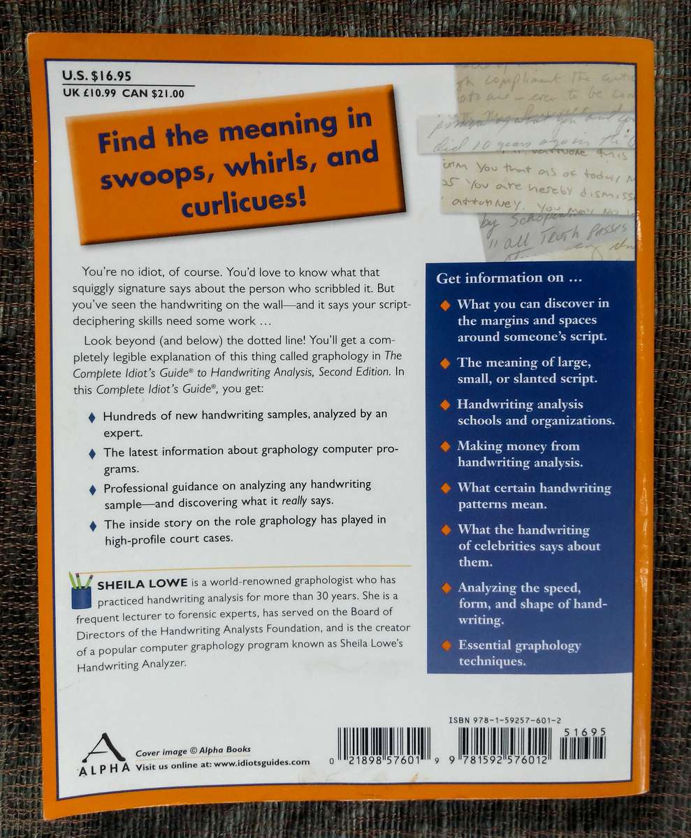 The Complete Idiot's Guide to Handwriting Analysis Second Edition