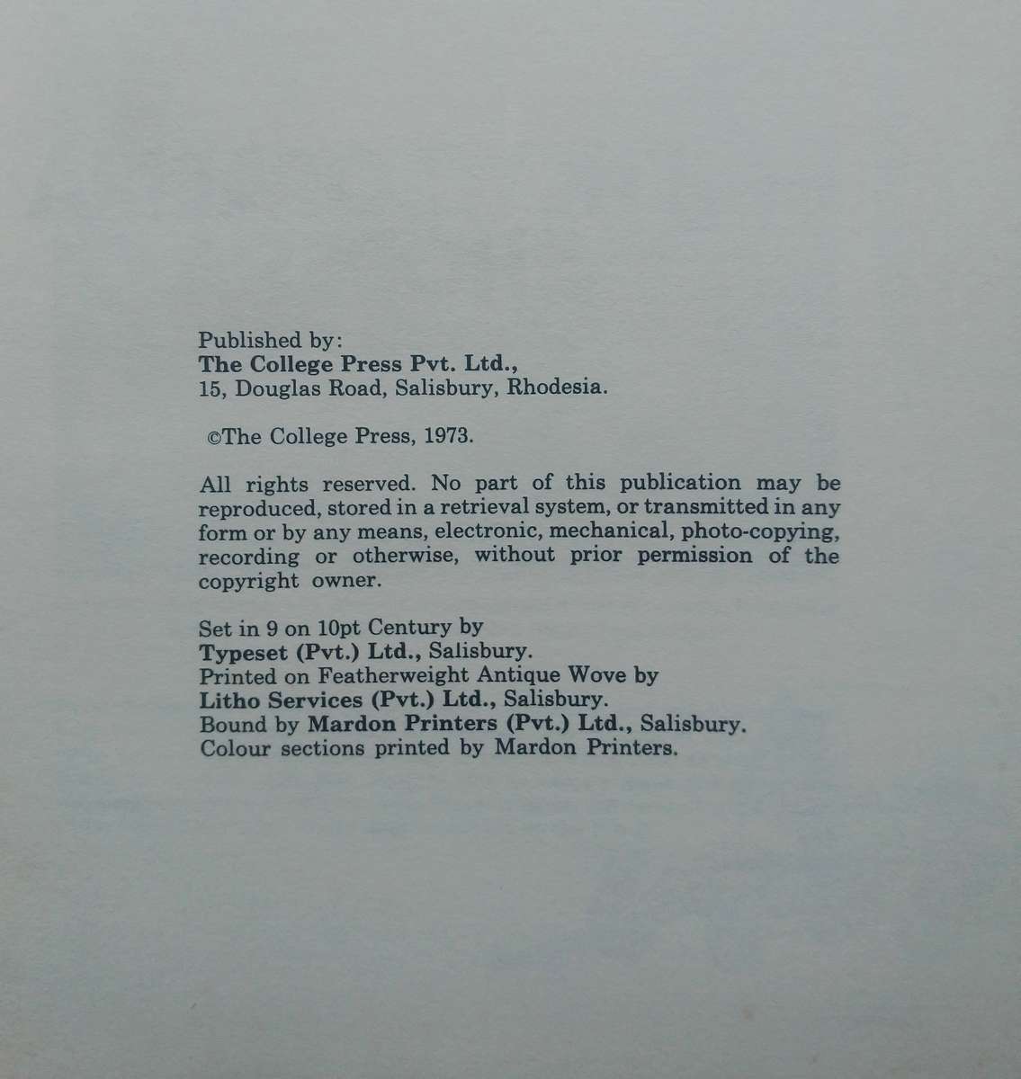 Encyclopaedia Rhodesia edited by Mary Akers