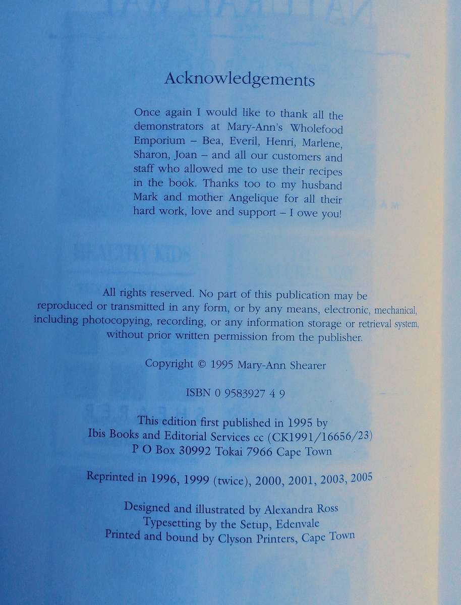 The Natural Way Recipe Book 2 by Mary-Ann Shearer