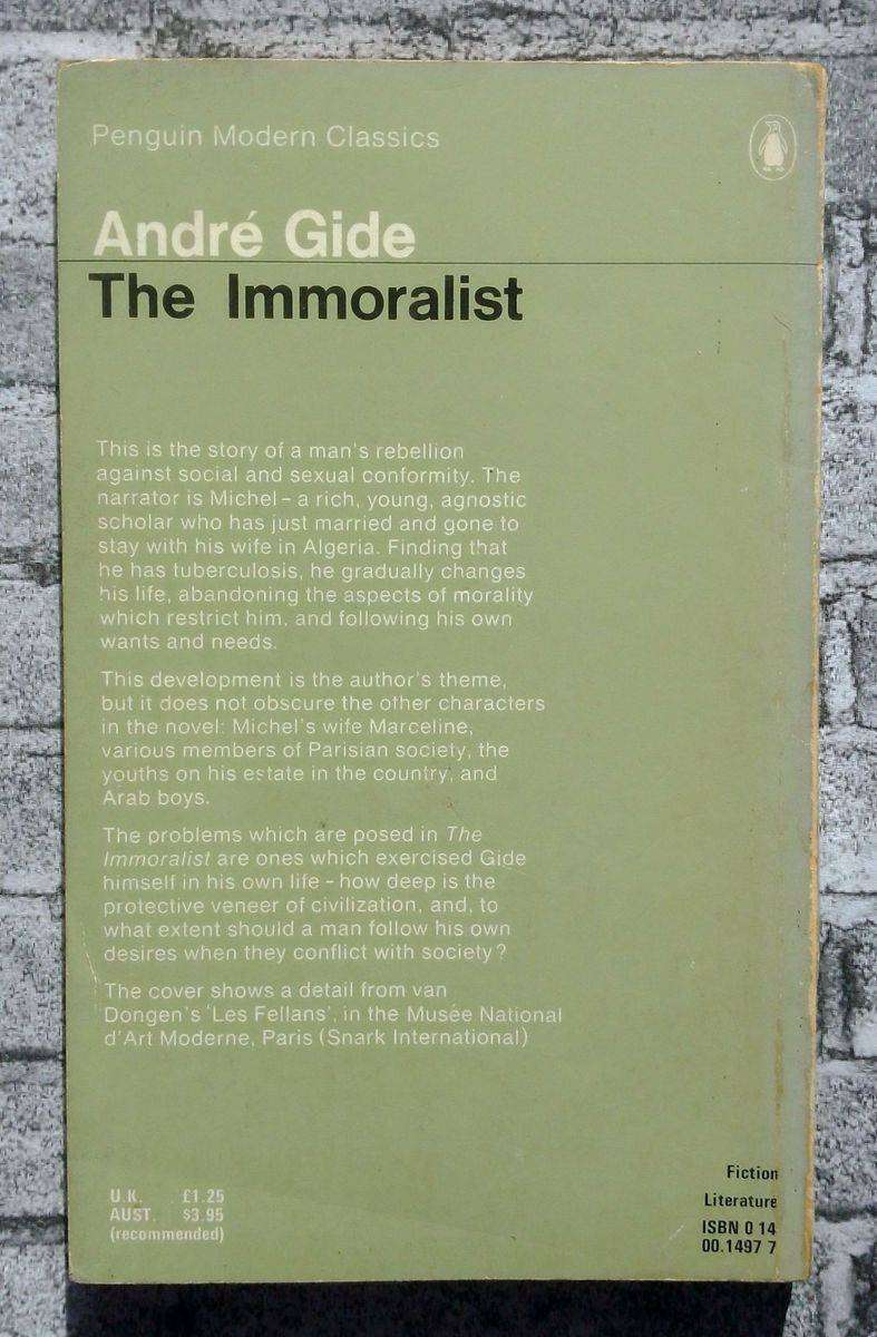 Reserved - The Immoralist by André Gide