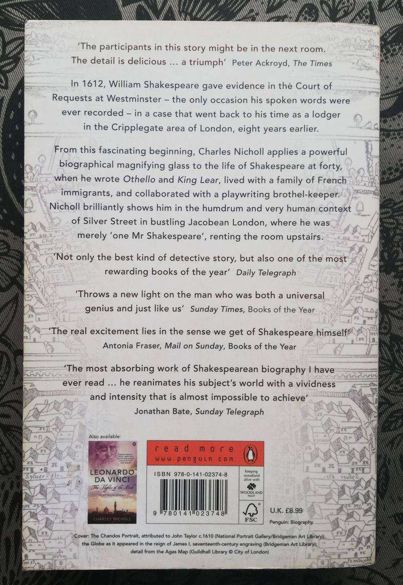 The Lodger - Shakespeare on Silver Street by Charles Nicholl