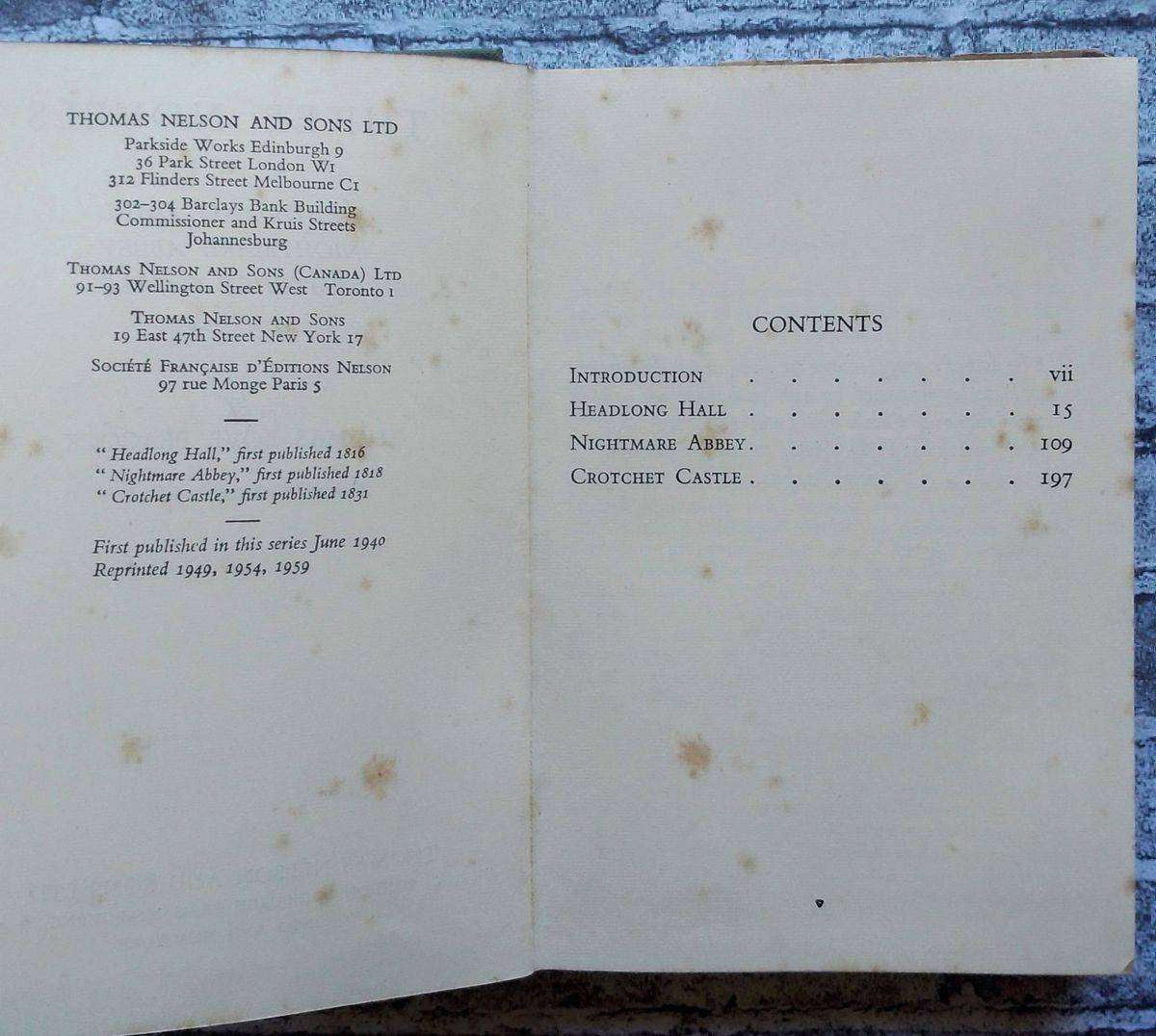 Three Novels: Headlong Hall, Nightmare Abbey, Crotchet Castle by Thomas Love Peacock