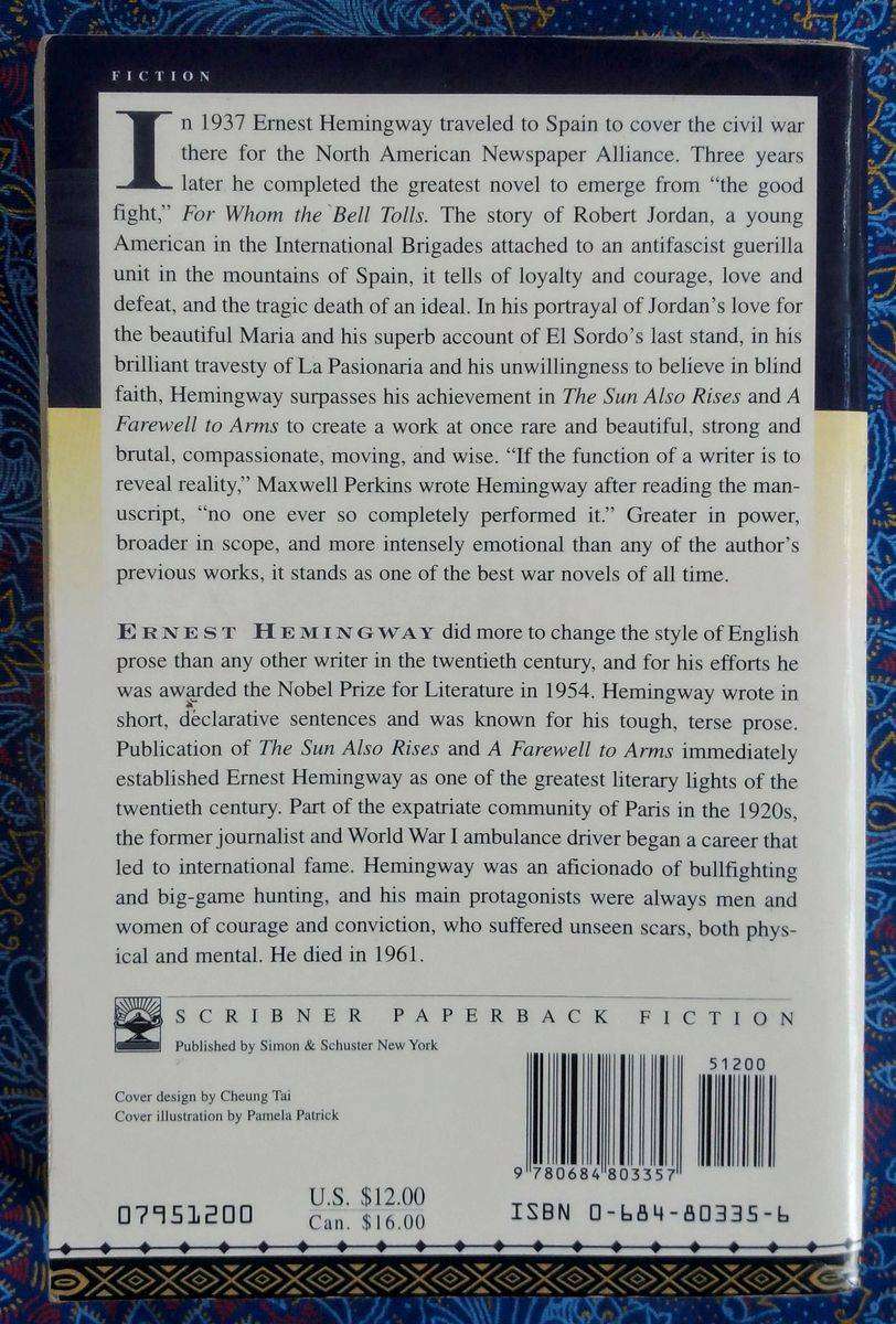 For Whom the Bell Tolls by Ernest Hemingway