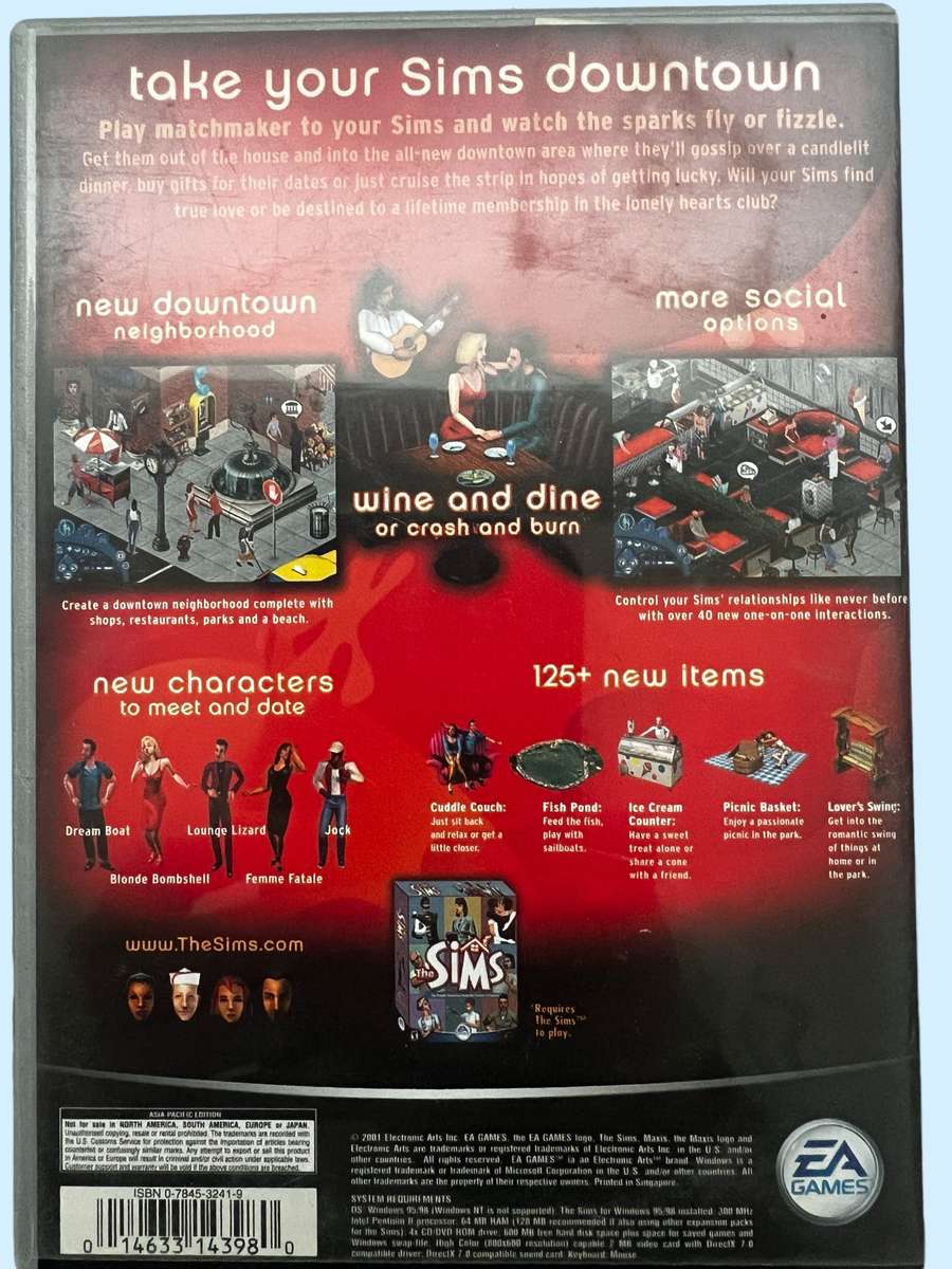 Five The Sims expansion packs (PC game), including Hot Date and Unleashed