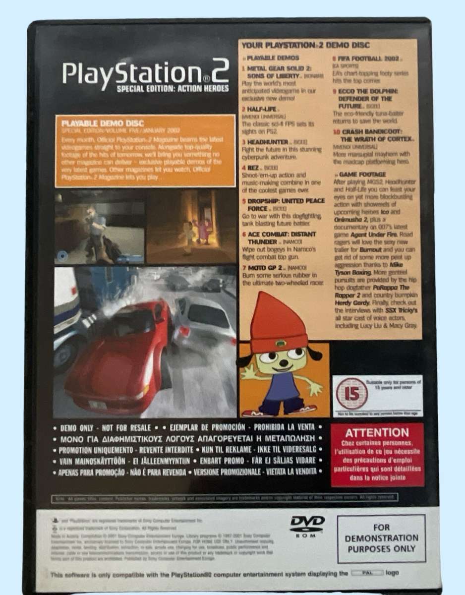 Two PlayStation 2 game demo discs with 16 demos to try out!