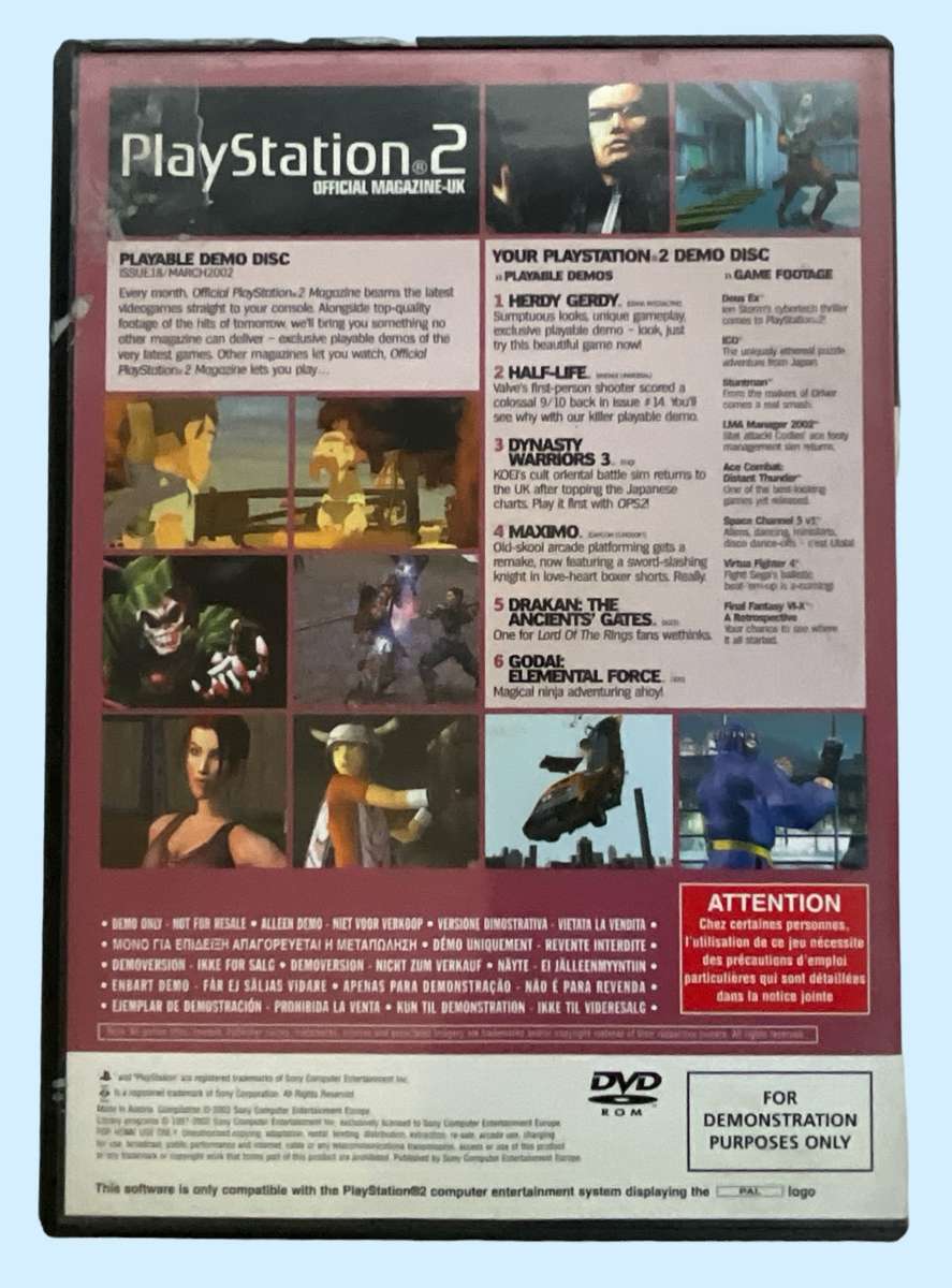 Two PlayStation 2 game demo discs with 16 demos to try out!