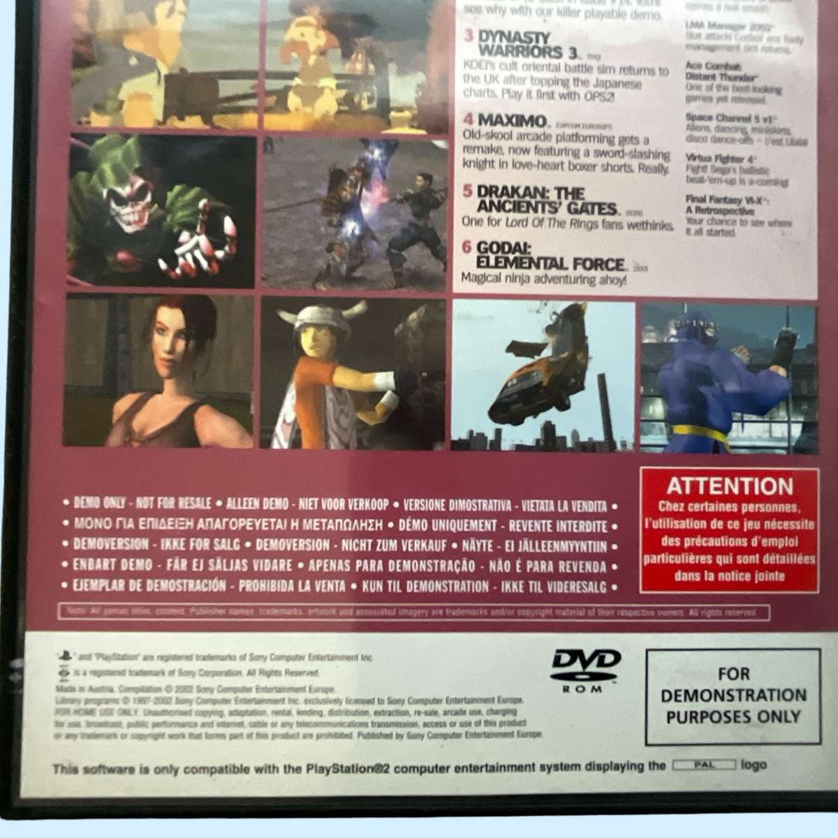 Two PlayStation 2 game demo discs with 16 demos to try out!