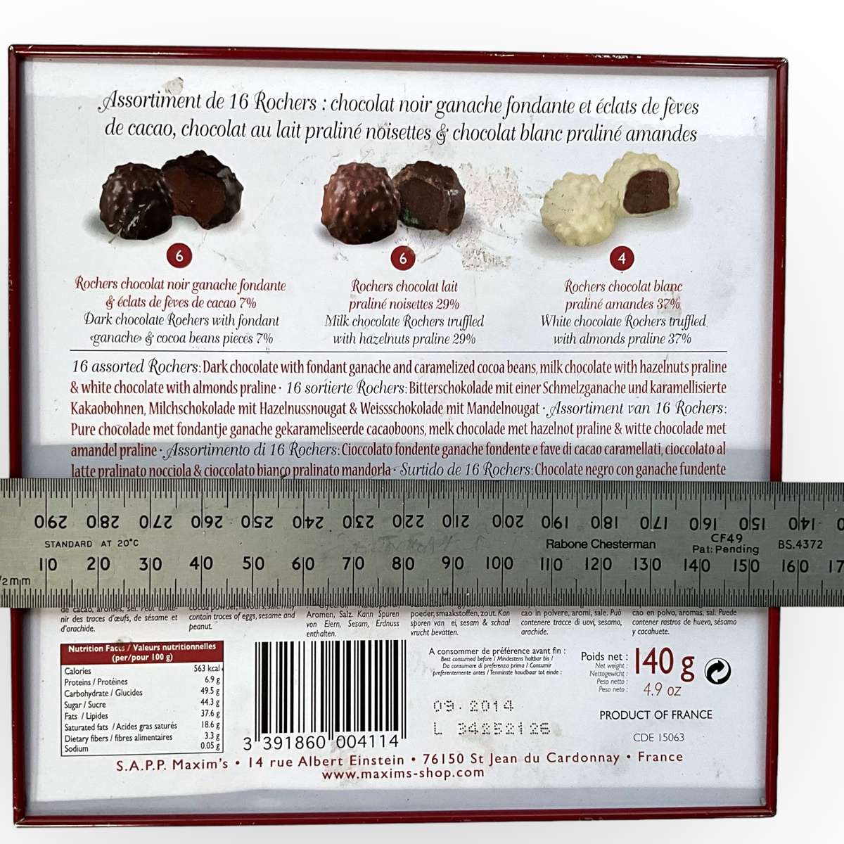 Super chic chocolate tin from Maxims de Paris