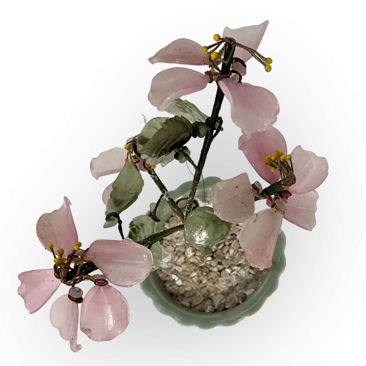 Oriental blossom tree in green ceramic pot - so pretty!