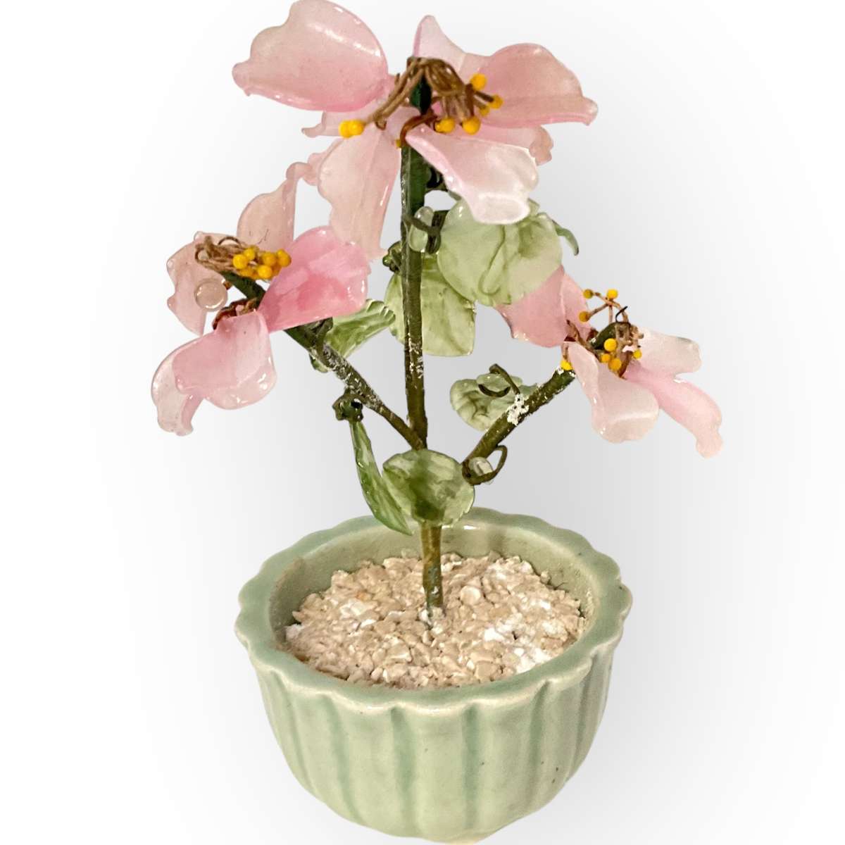 Oriental blossom tree in green ceramic pot - so pretty!
