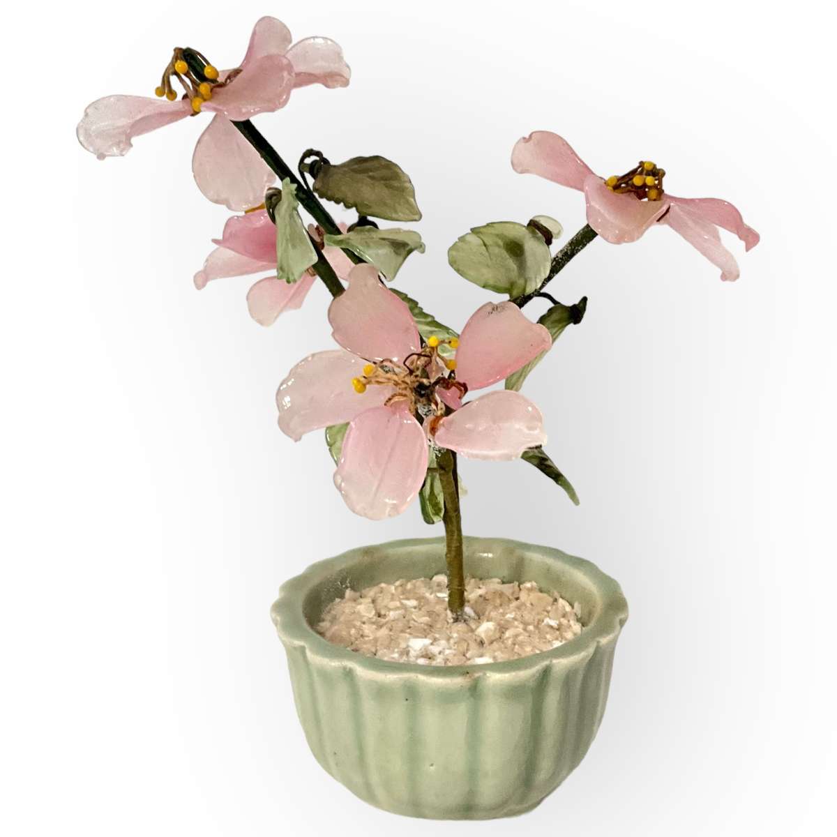 Oriental blossom tree in green ceramic pot - so pretty!