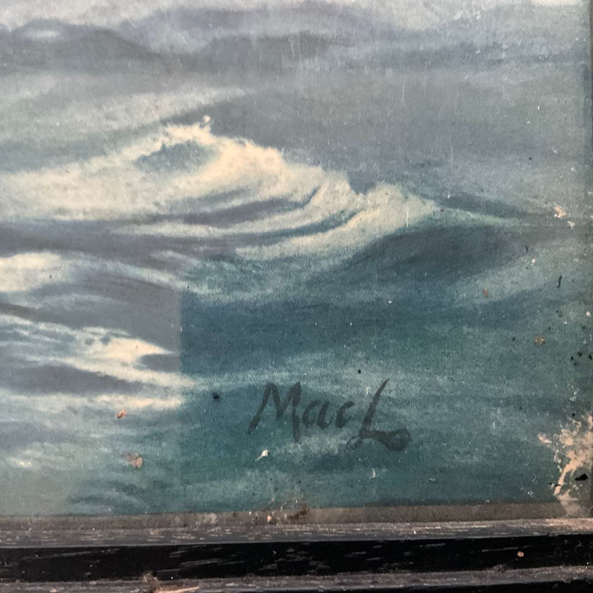 Large dramatic maritime print of sailing ship on a windswept sea-great for a man cave!