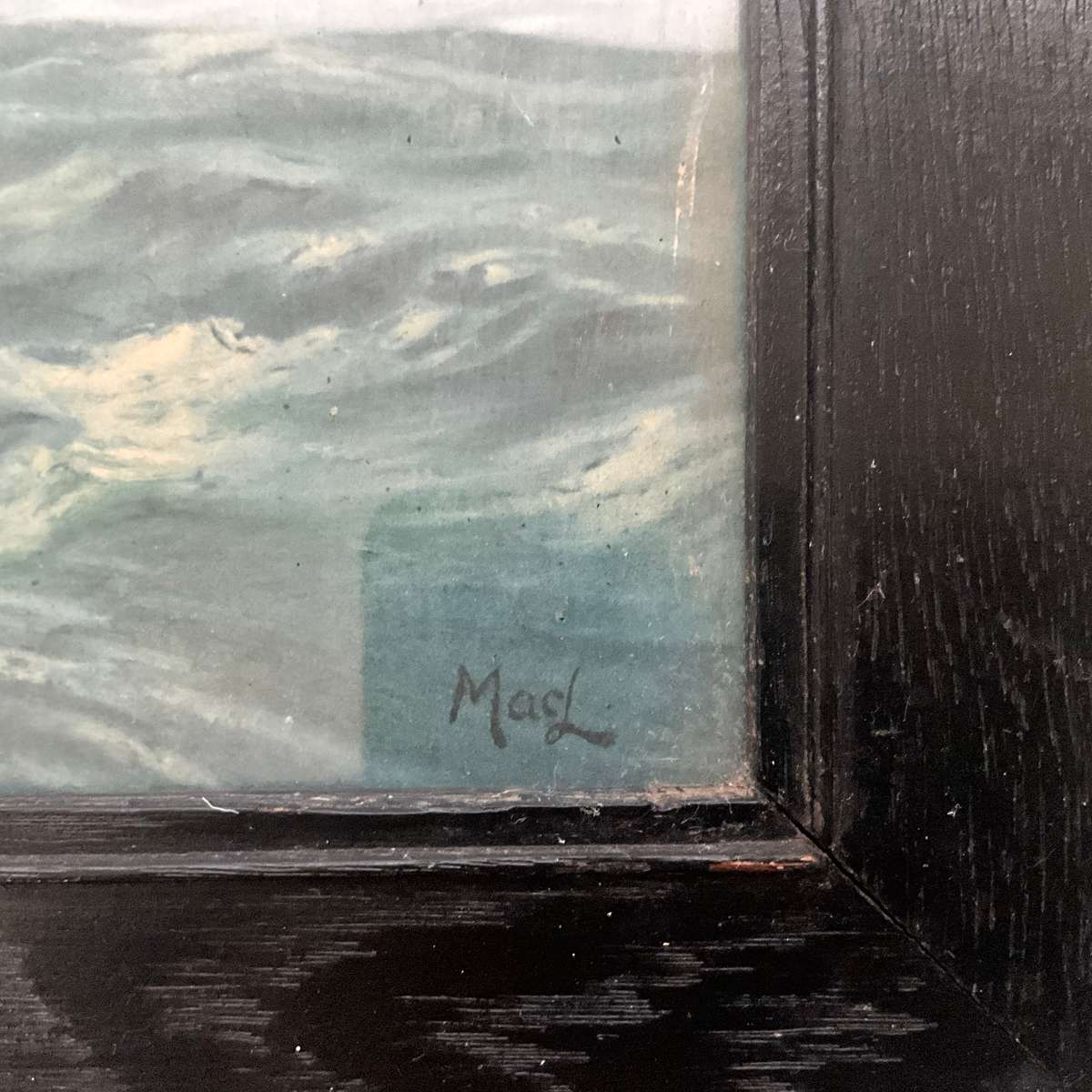 Large dramatic maritime print of sailing ship on a windswept sea-great for a man cave!