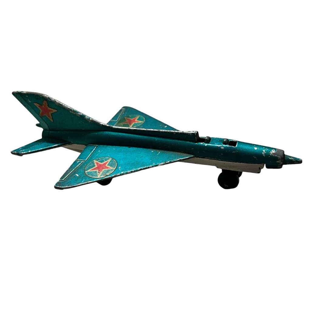 Vintage metal toy planes  - Wheeler French Mystere (very rare) and Matchbox MiG 21