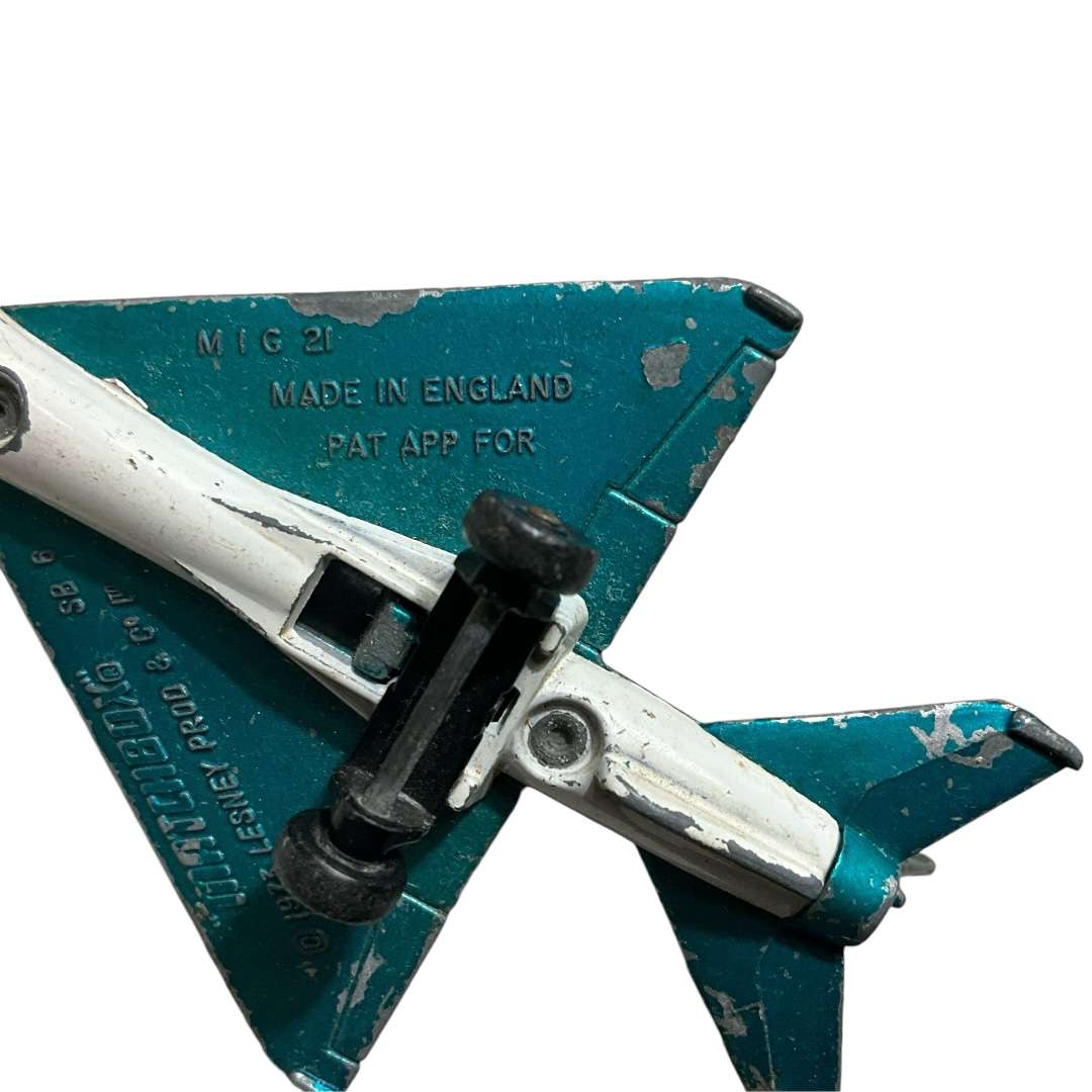 Vintage metal toy planes  - Wheeler French Mystere (very rare) and Matchbox MiG 21