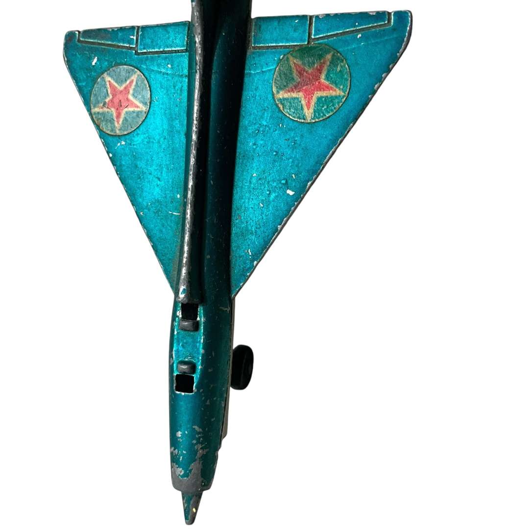 Vintage metal toy planes  - Wheeler French Mystere (very rare) and Matchbox MiG 21