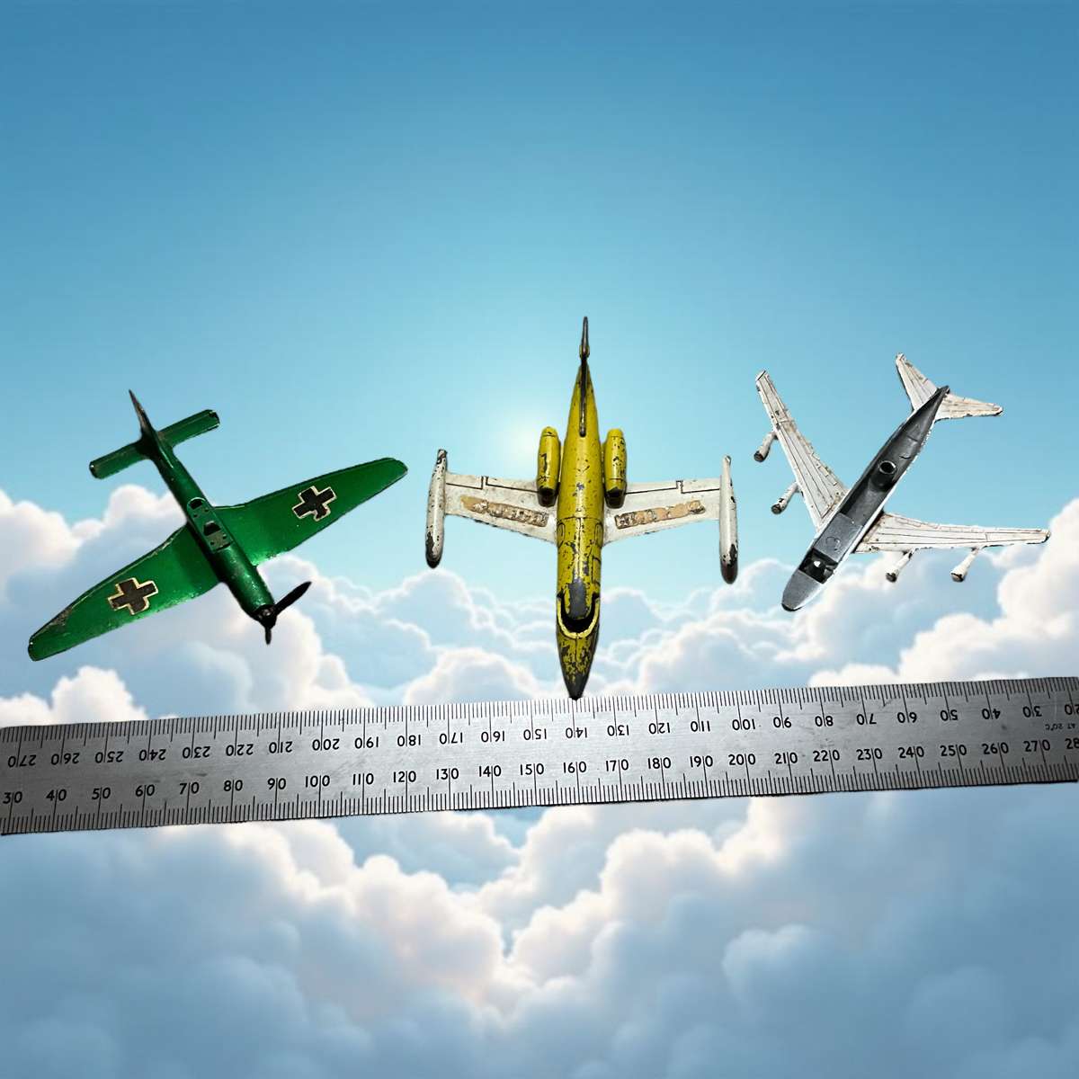 Vintage metal toy planes (please read for condition) - Lear jet, Boeing 747 (half) and a Junkers 87B